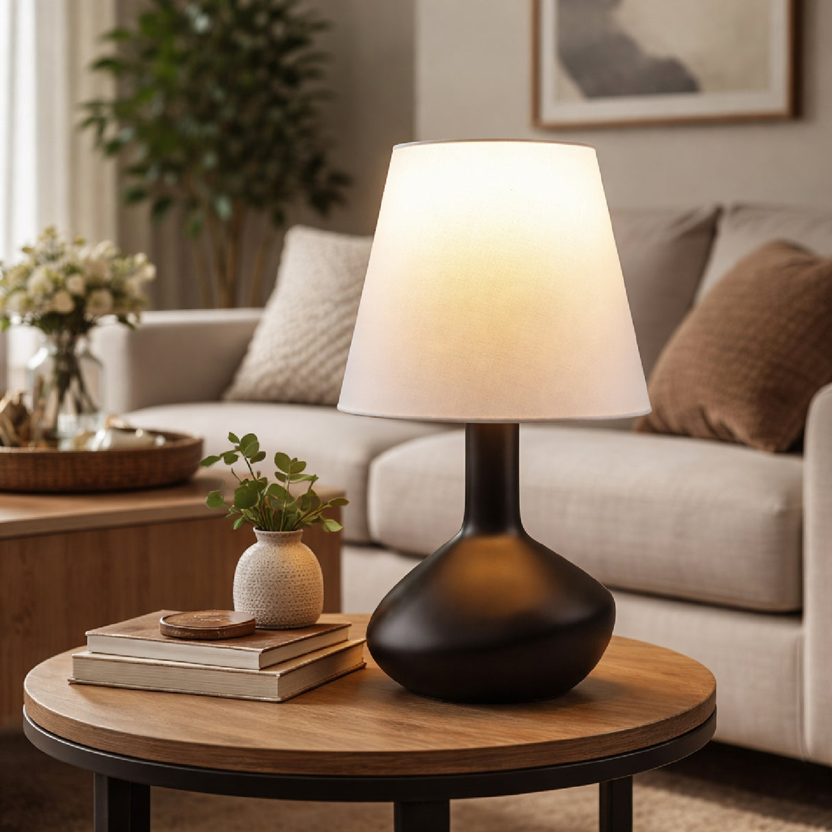   Modern European furniture - Tall Linen Shade Table Lamp - www.oroa.com | Oroa.com