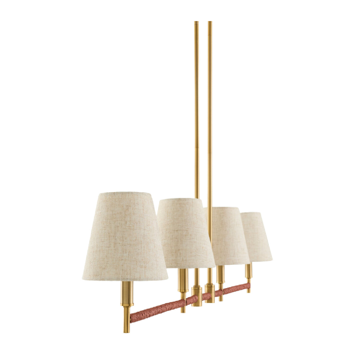   Modern European furniture - Fabric Shade 4-Light Linear Chandelier - www.oroa.com | Oroa.com