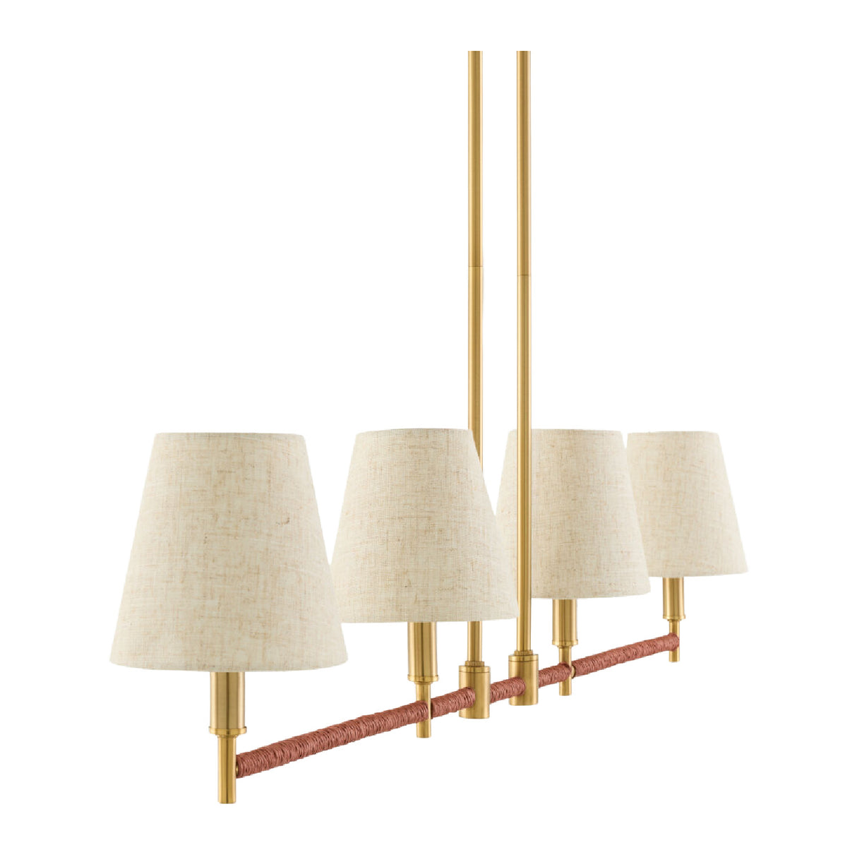   Modern European furniture - Fabric Shade 4-Light Linear Chandelier - www.oroa.com | Oroa.com