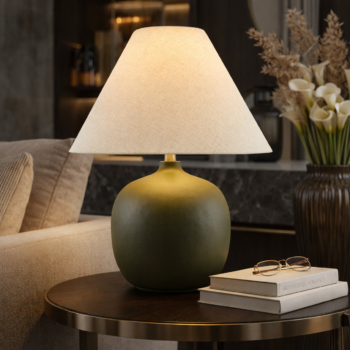   Modern European furniture - Empire Linen Shade Table Lamp - www.oroa.com | Oroa.com
