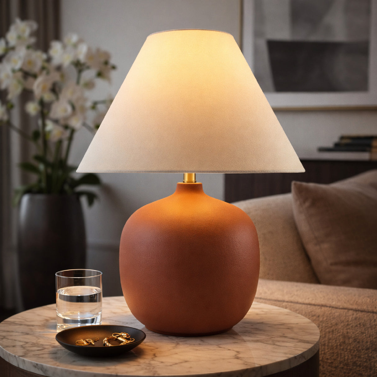   Modern European furniture - Empire Linen Shade Table Lamp - www.oroa.com | Oroa.com