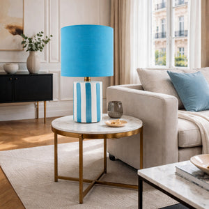   Modern European furniture - Striped Ceramic Linen Table Lamp - www.oroa.com | Oroa.com