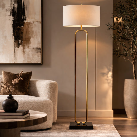   White Linen Accent Floor Lamp | Oroa.com