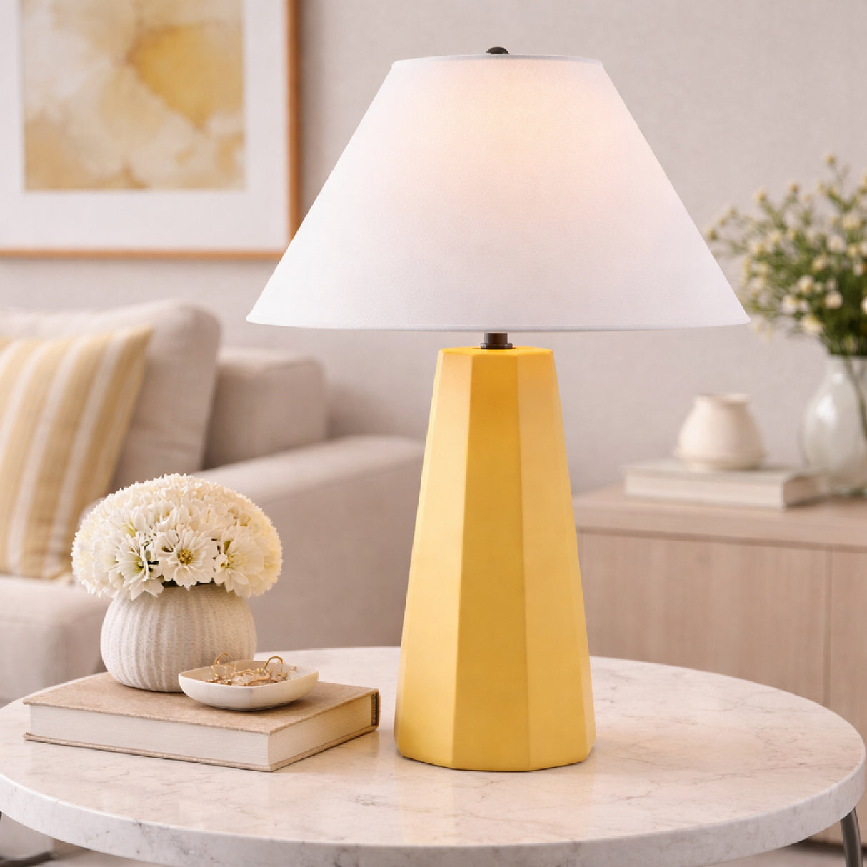   Modern European furniture - Painted Cement Linen Table Lamp - www.oroa.com | Oroa.com