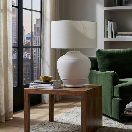   Modern European furniture - Glazed White Ceramic Table Lamp - www.oroa.com | Oroa.com