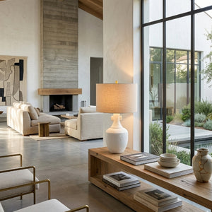   White Ceramic Accent Table Lamp | Oroa.com