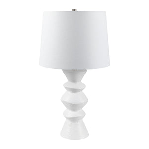   White Ceramic Sculpted Table Lamp | Oroa.com
