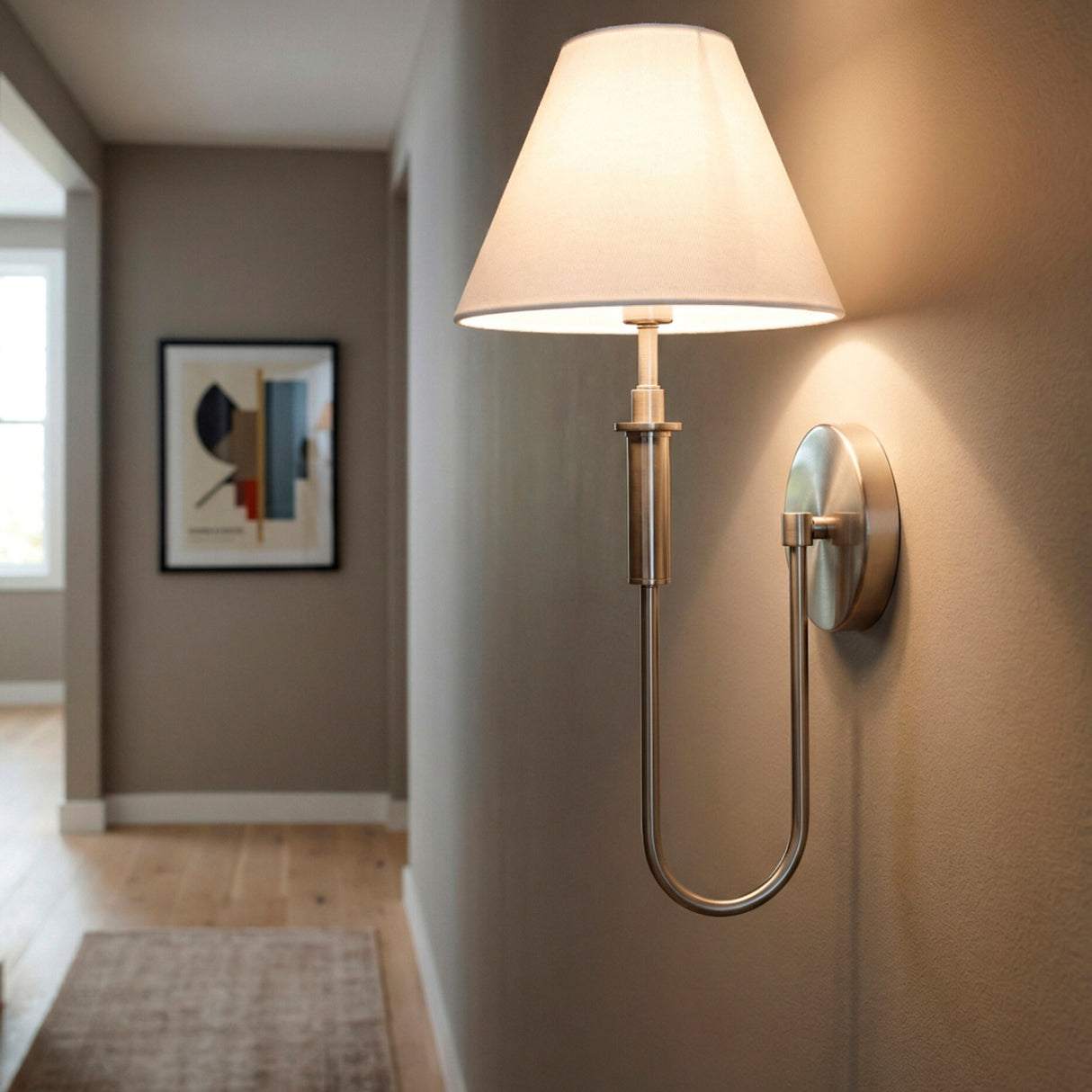   Modern European furniture - White Linen Silver Wall Lamp - www.oroa.com | Oroa.com