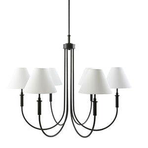   Modern European furniture - White Linen 6-Light Chandelier - www.oroa.com | Oroa.com
