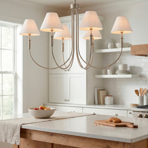   Modern European furniture - Linen Shade 6-Light Chandelier - www.oroa.com | Oroa.com
