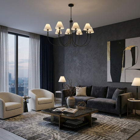  Modern European furniture - Linen Shade 8-Light Chandelier - www.oroa.com | Oroa.com