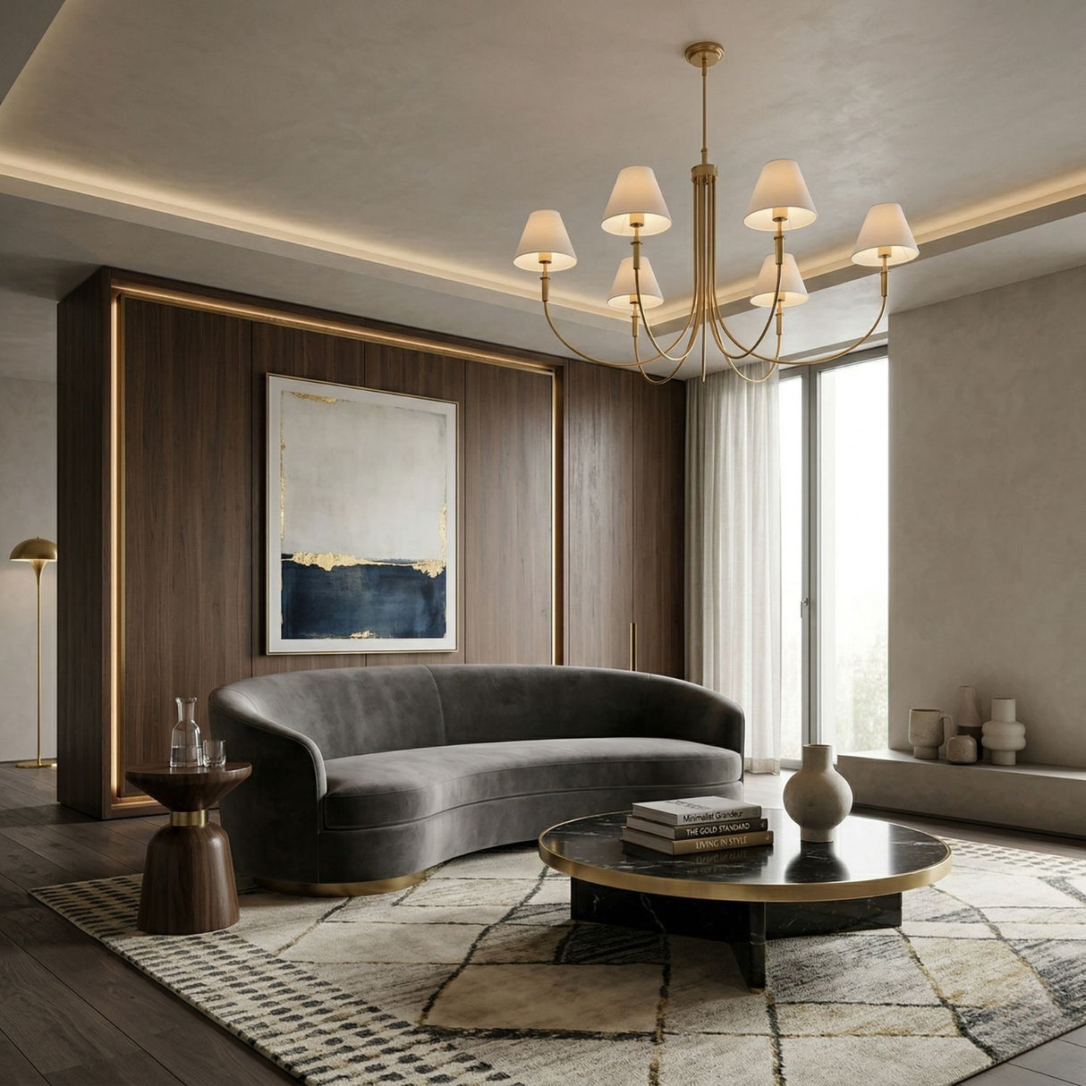   Modern European furniture - Linen Shade 8-Light Chandelier - www.oroa.com | Oroa.com