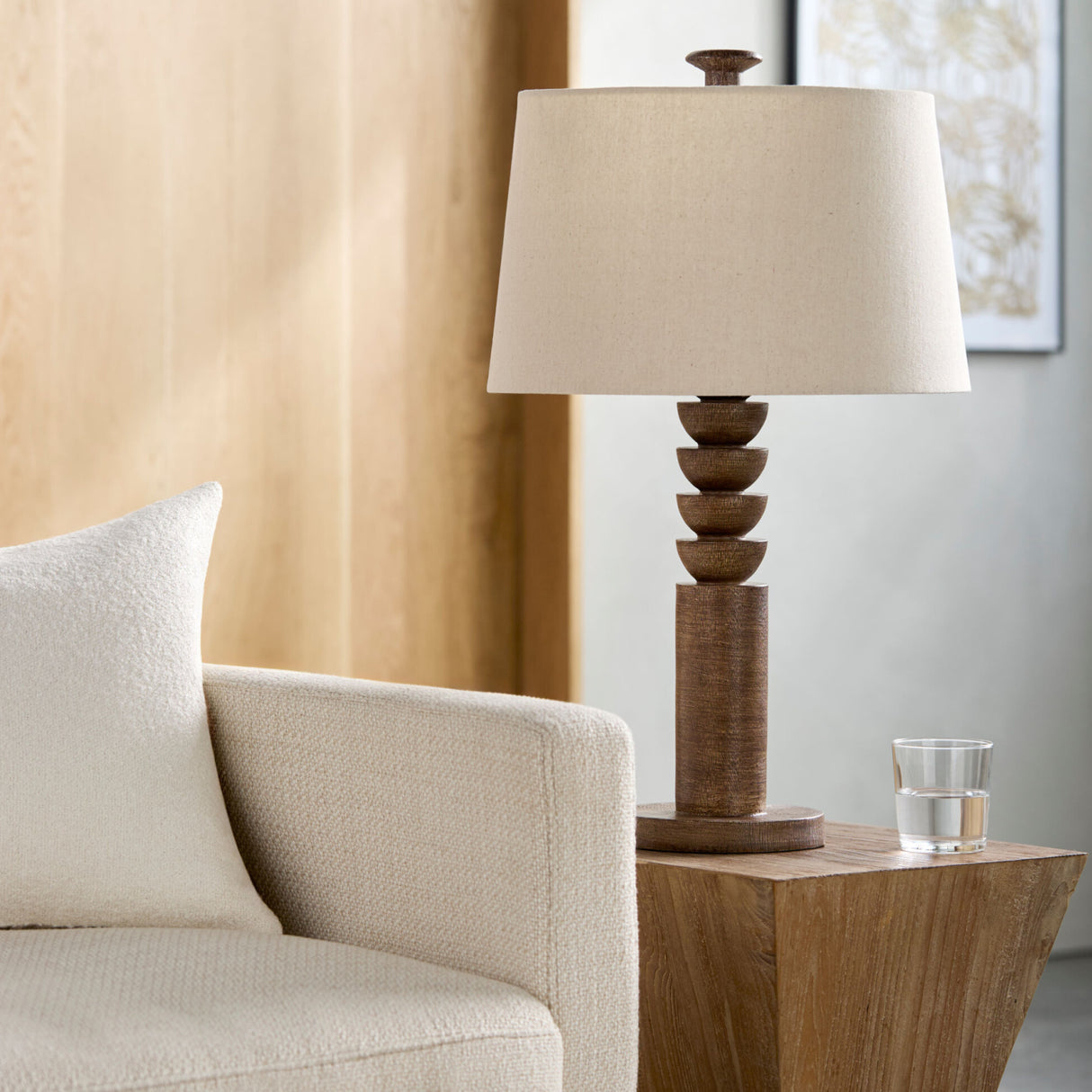   Cream Linen Accent Table Lamp | Oroa.com
