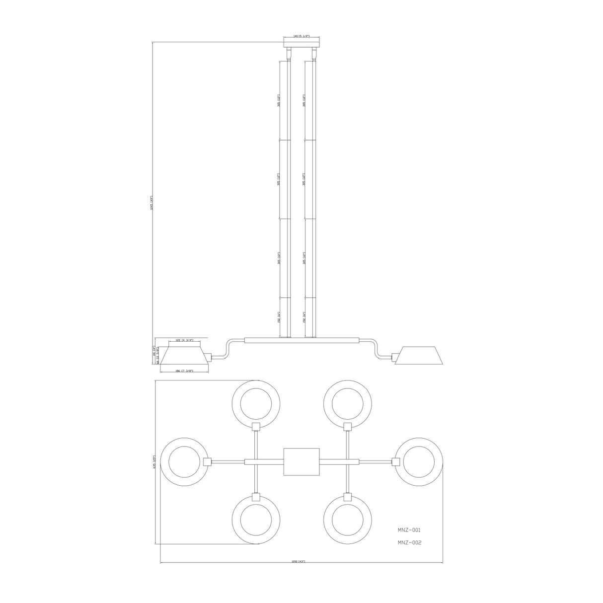   Metal Shade 6-Light Chandelier | Oroa.com