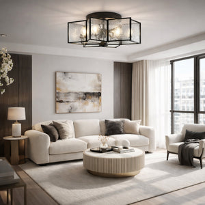   Iron-Framed Frosted Glass Ceiling Lamp | Oroa.com