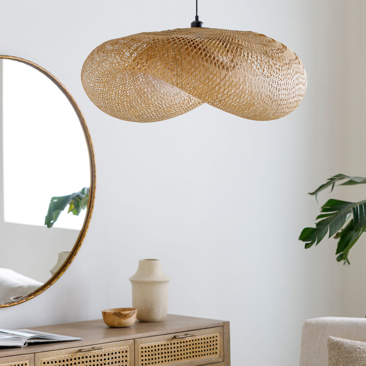   Braided Bamboo Pendant Lamp | Oroa.com