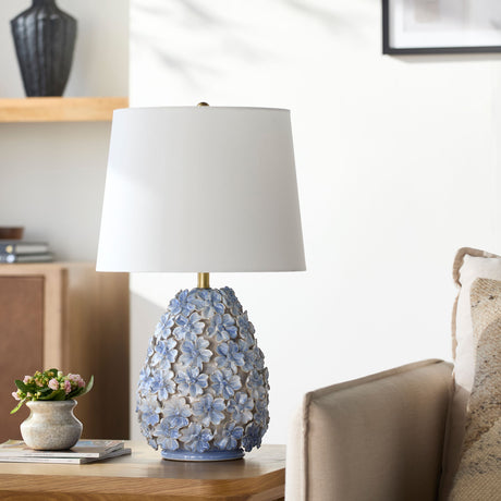   Modern European furniture - Blue Floral Ceramic Table Lamp - www.oroa.com | Oroa.com