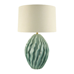   Green Ceramic Embossed Table Lamp | Oroa.com