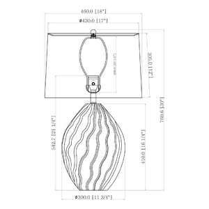   Green Ceramic Embossed Table Lamp | Oroa.com