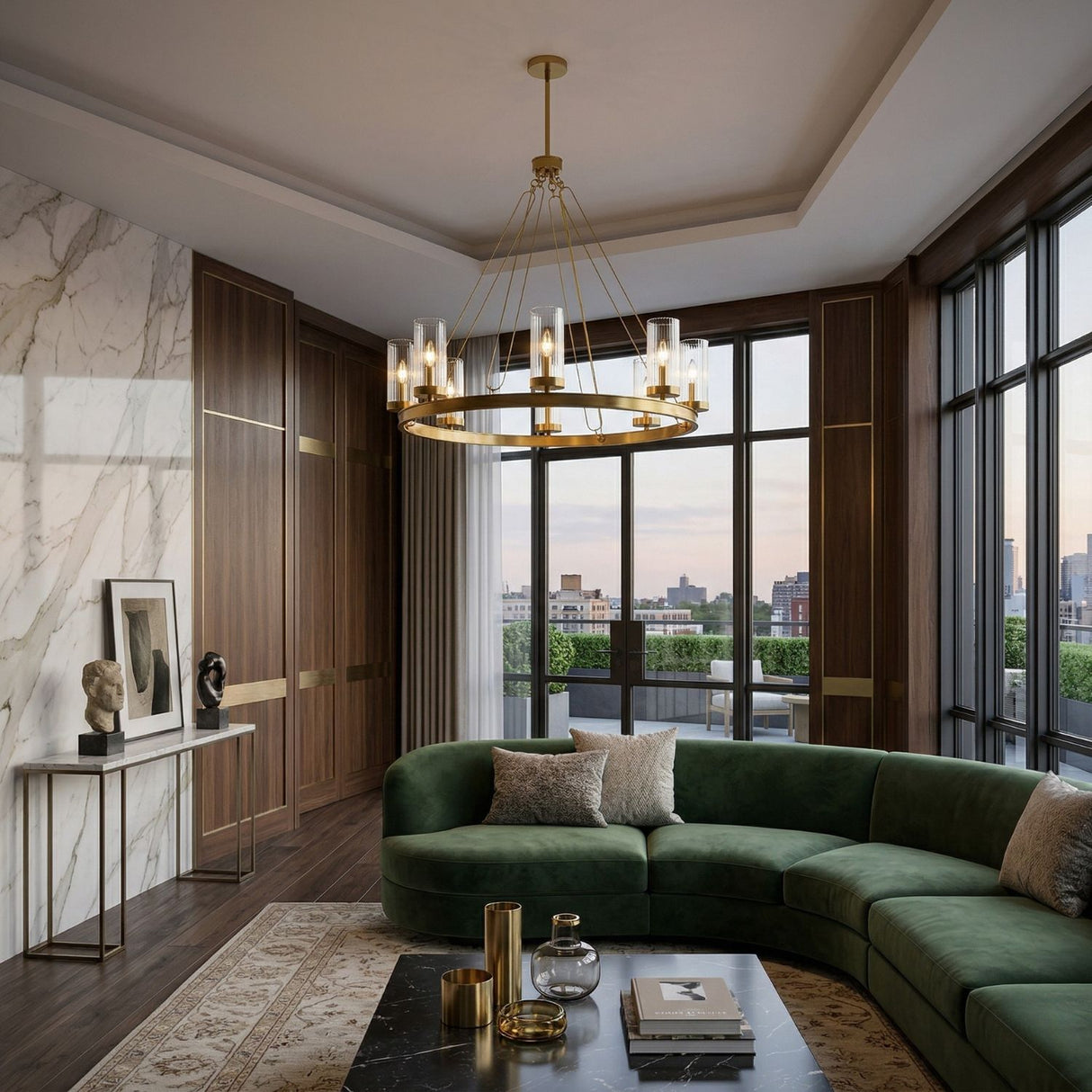   Modern European furniture -  Cylindrical Glass 8-Light Chandelier L  - www.oroa.com | Oroa.com