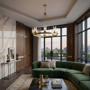   Modern European furniture -  Cylindrical Glass 8-Light Chandelier L  - www.oroa.com | Oroa.com