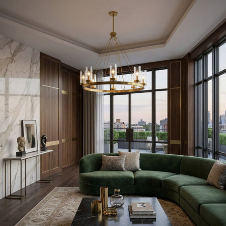   Modern European furniture -  Cylindrical Glass 8-Light Chandelier L  - www.oroa.com | Oroa.com