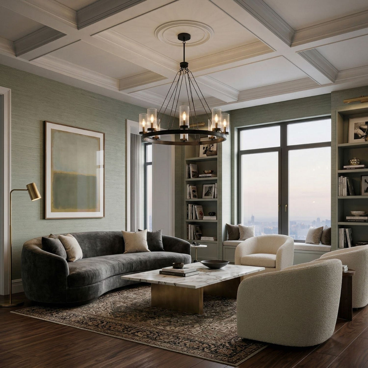   Modern European furniture -  Cylindrical Glass 8-Light Chandelier L  - www.oroa.com | Oroa.com
