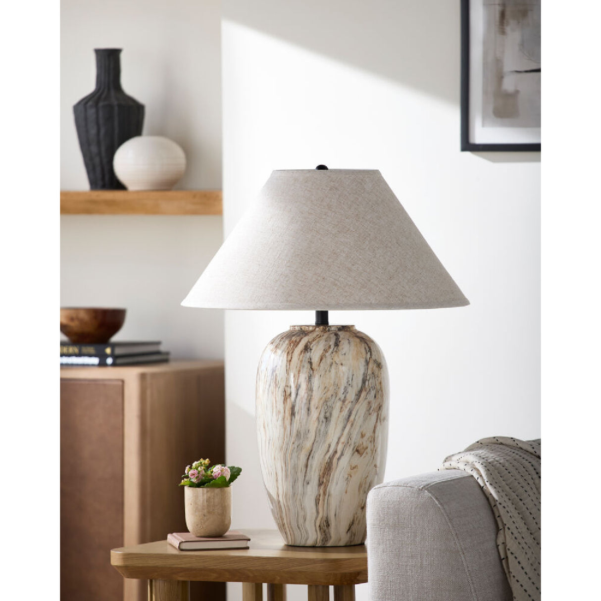   Modern European furniture - Glazed Brown Ceramic Table Lamp - www.oroa.com | Oroa.com