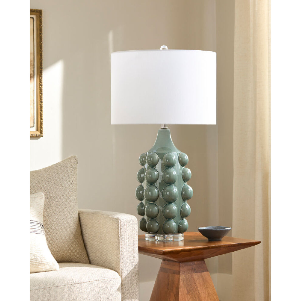   Modern European furniture - Embellished Green Ceramic Table Lamp - www.oroa.com | Oroa.com
