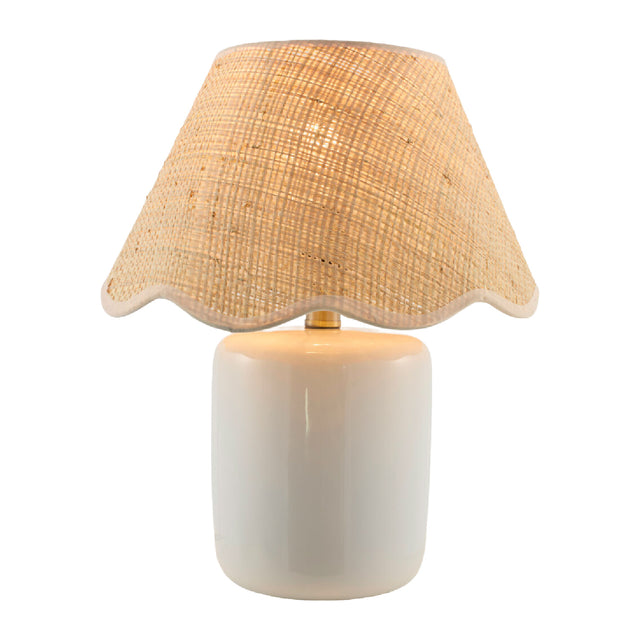 Modern European furniture - Scalloped Edge Seagrass Table Lamp - www.oroa.com