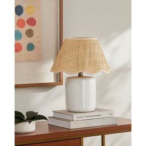   Modern European furniture - Scalloped Edge Seagrass Table Lamp - www.oroa.com | Oroa.com