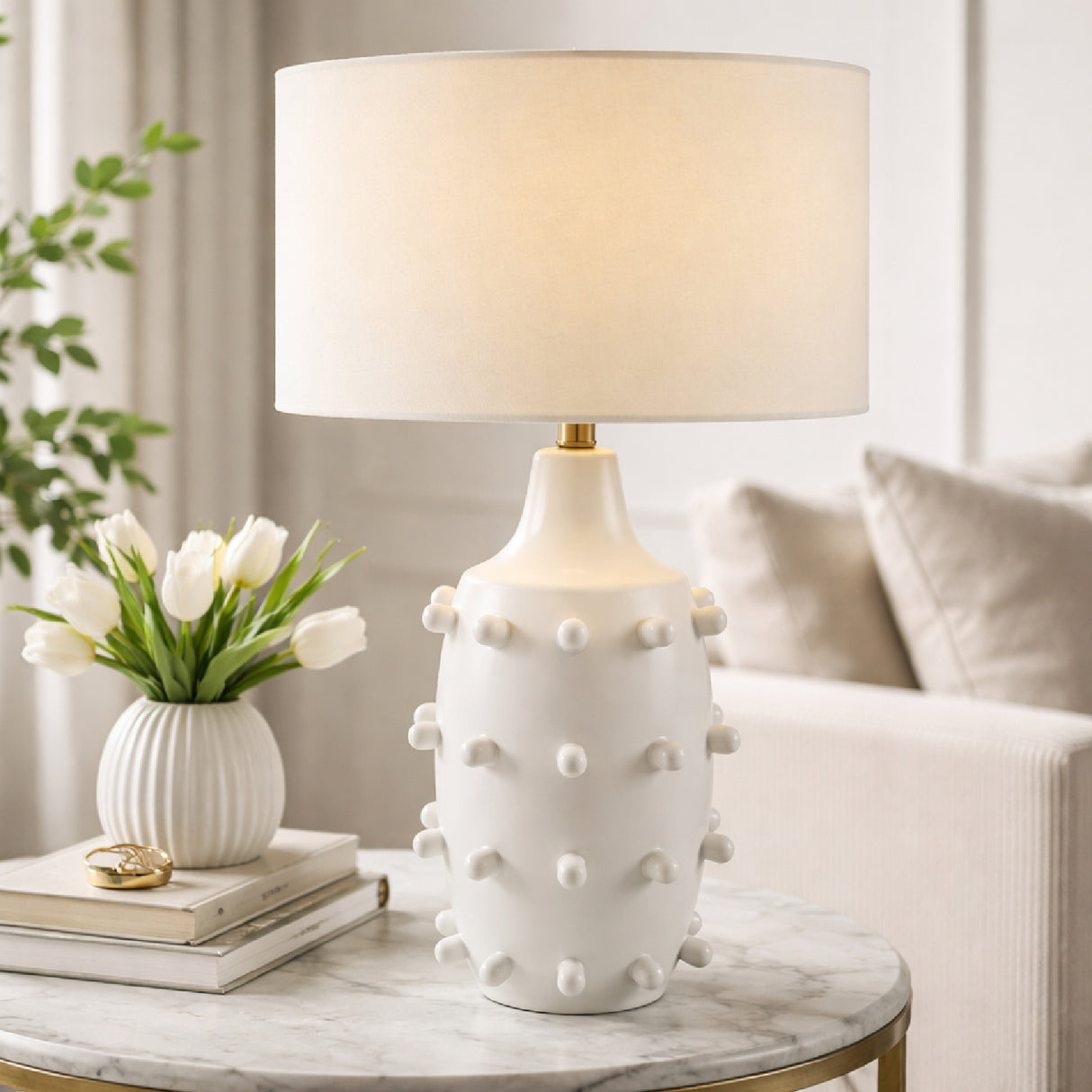  Modern European furniture - White Ceramic Table Lamp - www.oroa.com | Oroa.com