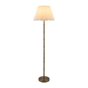   White Scalloped Linen Floor Lamp | Oroa.com