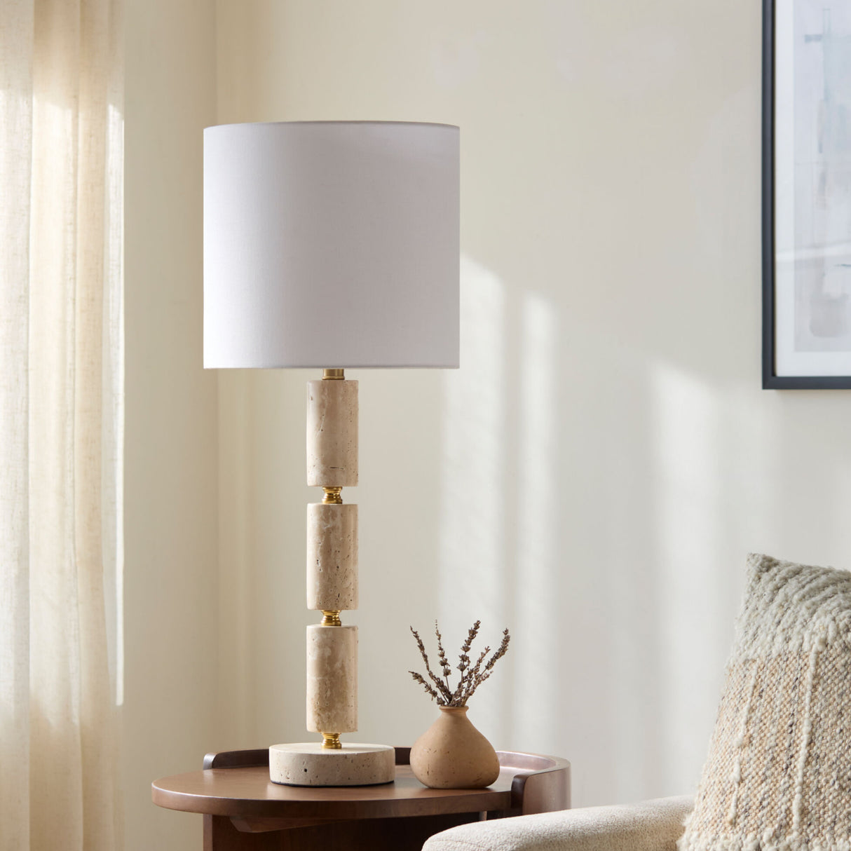   Stacked Marble Tube Table Lamp | Oroa.com
