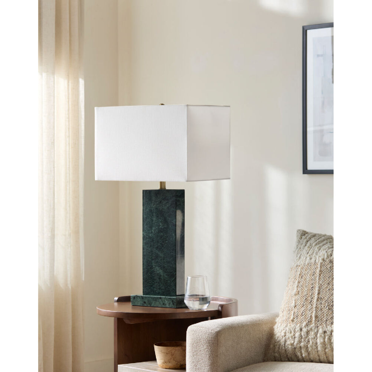   Rectangular Brushed Marble Table Lamp | Oroa.com