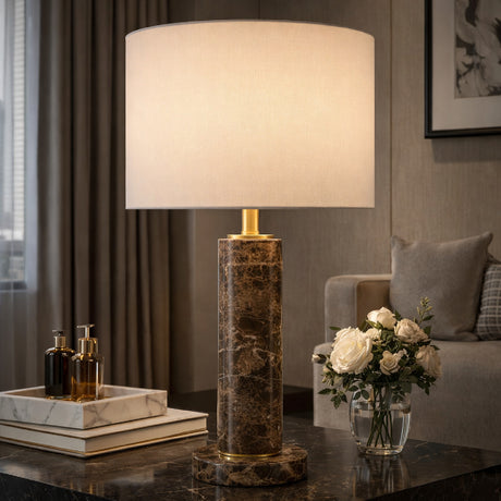   Brushed Marble Tube Table Lamp | Oroa.com