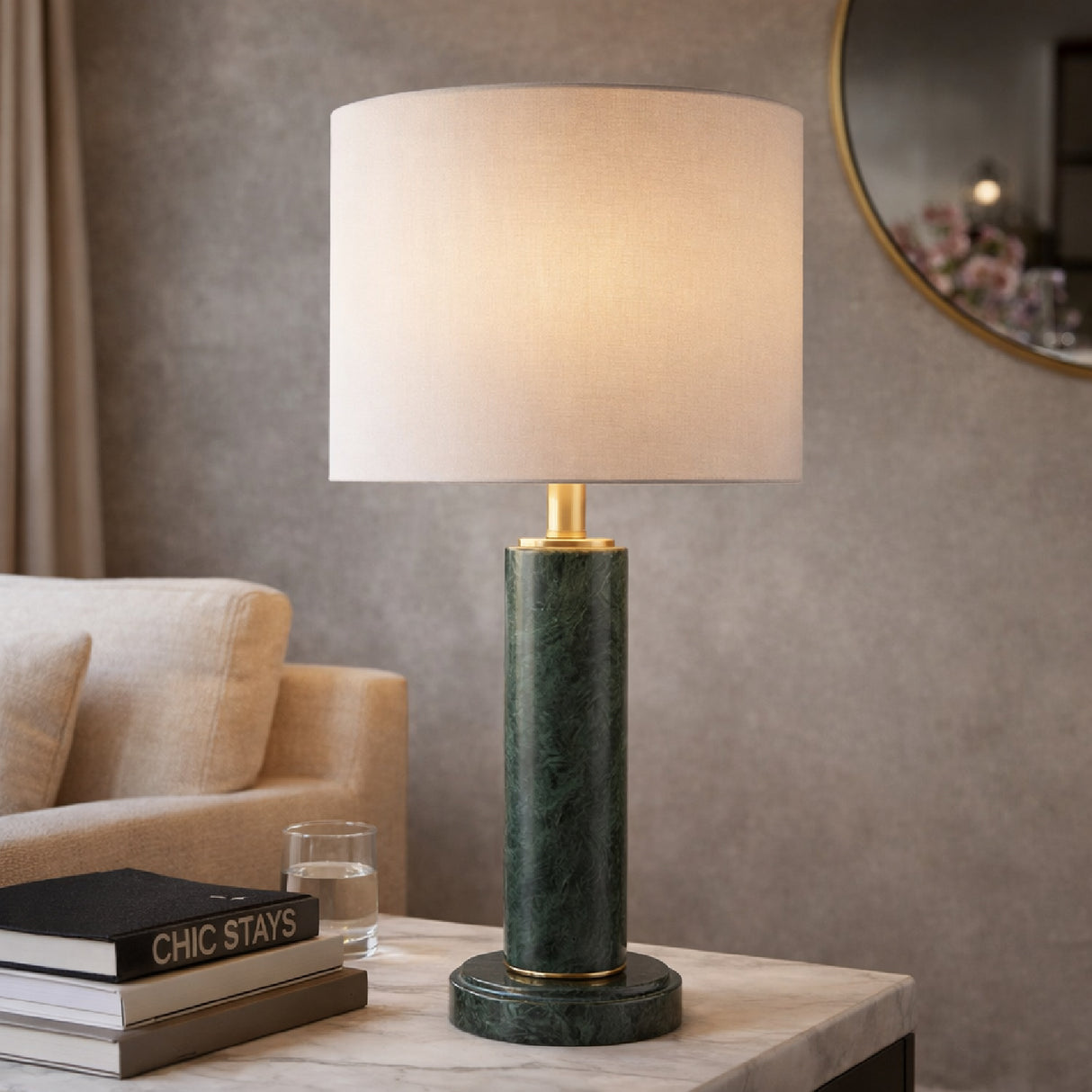   Brushed Marble Tube Table Lamp | Oroa.com