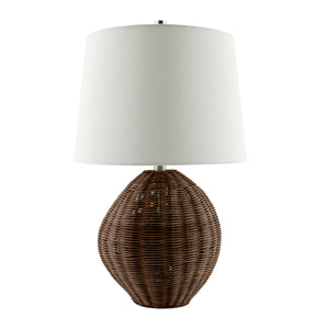   Painted Brown Rattan Table Lamp | Oroa.com