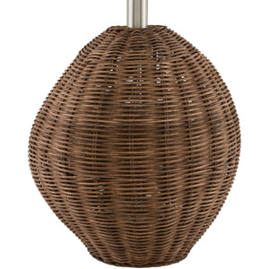   Painted Brown Rattan Table Lamp | Oroa.com