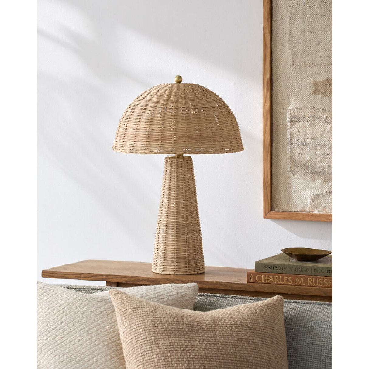  Dome Rattan Accent Table Lamp | Oroa.com