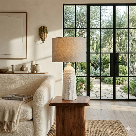   Crackle White Ceramic Table Lamp | Oroa.com