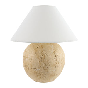   Modern European furniture - Brown Travertine Linen Table Lamp - www.oroa.com | Oroa.com