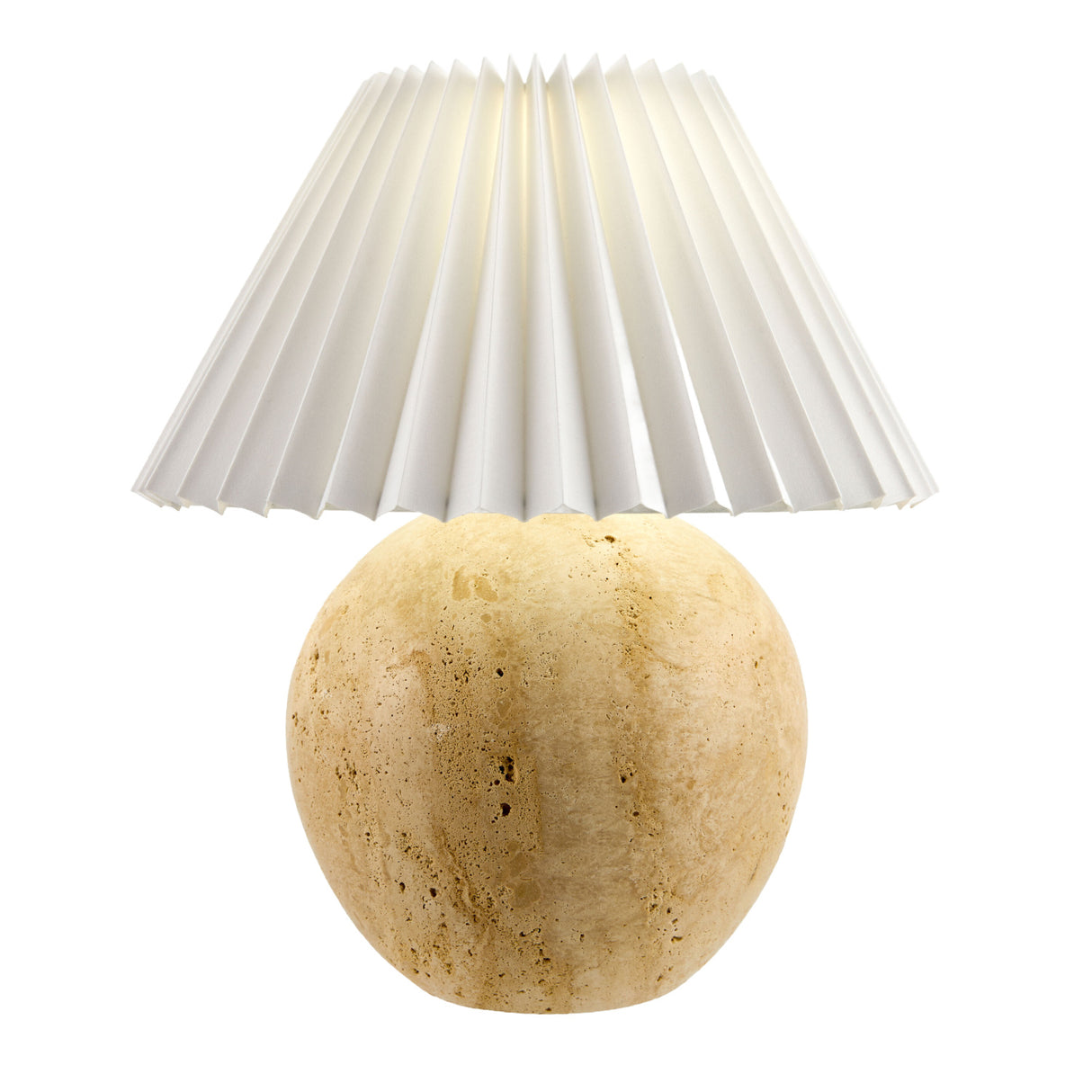   Modern European furniture - Travertine Pleated Linen Table Lamp - www.oroa.com | Oroa.com