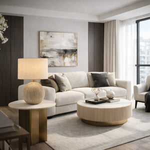  Modern European furniture - Rounded Carved Ceramic Table Lamp - www.oroa.com | Oroa.com