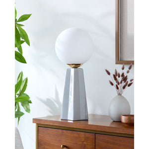   White Glass Globe Table Lamp | Oroa.com
