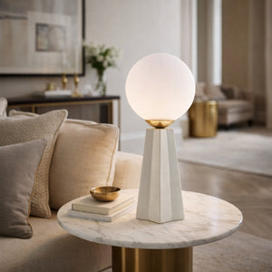  White Glass Globe Table Lamp | Oroa.com