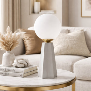   White Glass Globe Table Lamp | Oroa.com