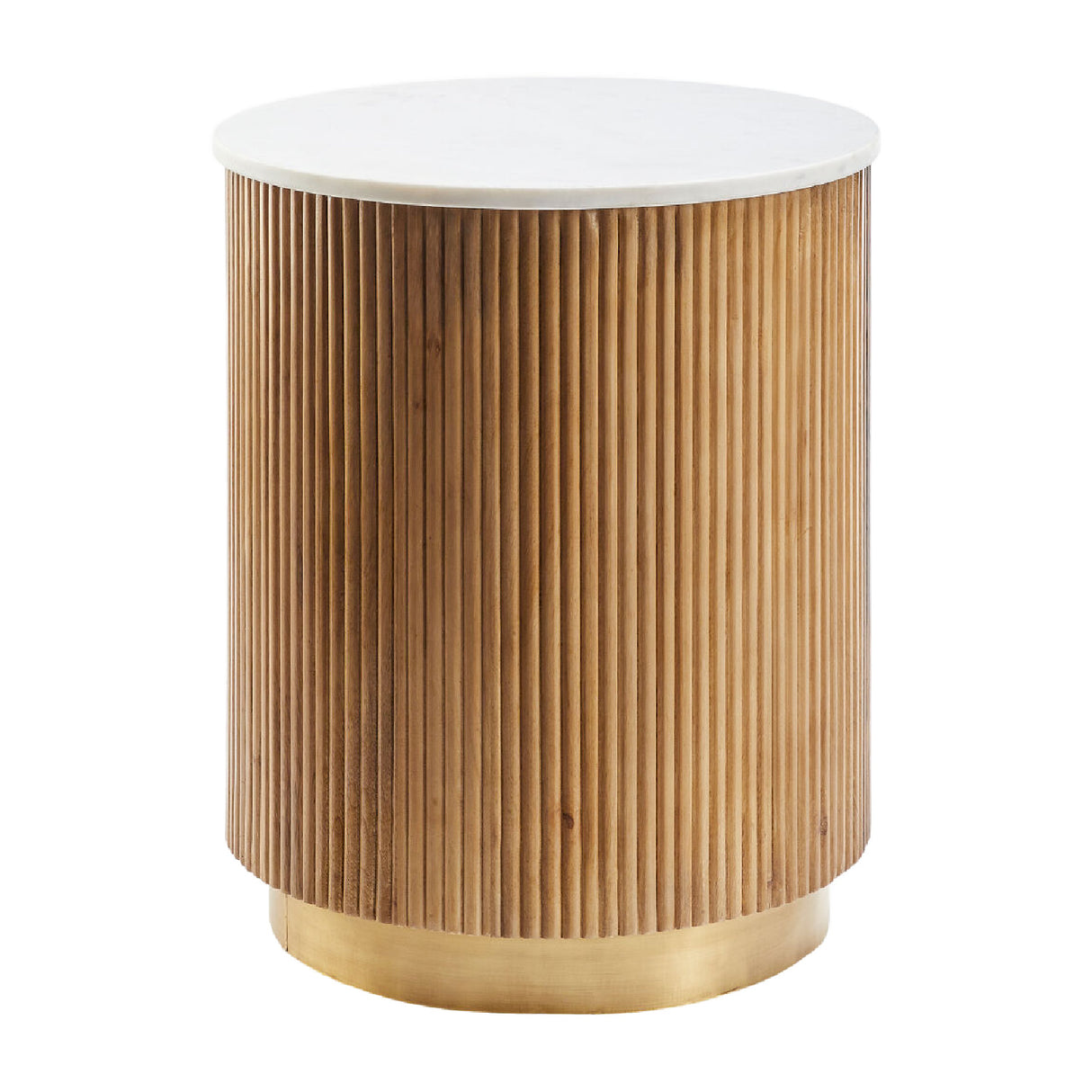   Reeded Wood Marble End Table | Oroa.com