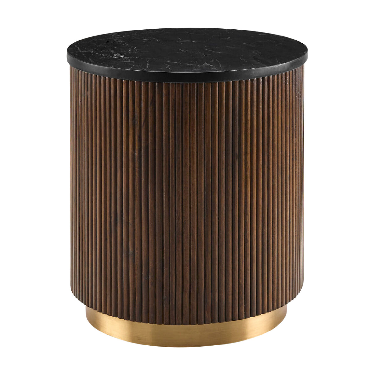  Reeded Wood Marble End Table | Oroa.com