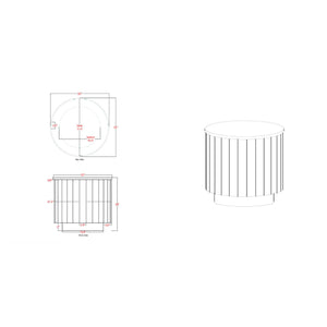   Reeded Wood Marble End Table | Oroa.com